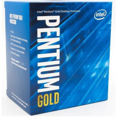 INTEL cpu PENTIUM GOLD G6500 socket1200 Comet Lake BOX 58W 10.generace (s chladičem, 4.1GHz, 2x jádro, 4x vlákno, 4MB cache, pro DDR4 do 2666, grafika…