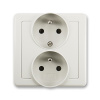 Zásuvka kompletní dvojnásobná, polozapuštěná, 5512G-C02249 S1, ABB, Swing®, světle šedá (ABB, Swing®, světle šedá)