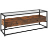 tectake 404692 televízny stolík maidenhead 121,5x41,5x50,5cm - industriálne drevo tmavé, rustikálne