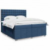 Box spring postel s matrací modrá 200x200 cm textil 3294095