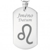 Přívěsek se jménem a datem narození - symbol Lev