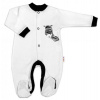 Baby Nellys Bavlnený overal Zebra - bielý, vel. 74, 74 (6-9m)