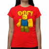 Oof - dámske tričko s potlačou pre fanúšikov hry Roblox - Tričkový | S | Červená | Dámske - super slim