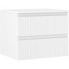Mexen Rivel kúpeľňová skrinka pod umývadlo 60 cm s doskou, 2 zásuvky, ryhovaná, biela matná - 91A20-06047-2-BFFC01