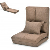 Costway Podlahová stolička COSTWAY s nastaviteľným operadlom, podlahová stolička s funkciou polohovania, podlahový vankúš s bedrovým vankúšom, skladacia meditačná stolička, stolička k oknu s nosnosťou