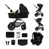 Kinderkraft | KINDERKRAFT-Kombinovaný kočík 3v1 MOOV 2 AIR Pure black + autosedačka MINK PRO | AG0885