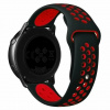 eses Silikónový perforovaný remienok pre smart hodinky 20 mm Farba: čierna s červenou