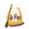 Sada na štart Yerba Mate tekvica El Fuego bombilla cca 350 ml