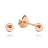 MINET Rose gold stříbrné náušnice KULIČKY MALÉ 3 mm JMAN0031RE03, dámské