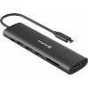 Swissten usb-c húb 7-in-1 (usb-c 100w, hdmi 4k, 1x usb-a 3.0, 2x usb-a 2.0, sd, micro sd) aluminium