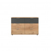 Carryhome KOMODA, grafitová, farba duba, 130/83/41 cm - Spálňové sety - 001787031605