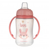 CANPOL BABIES Hrnček tréningový s úchytmi Cute Animals ružový zajko, 320ml
