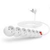 Predlžovací kábel CONNECT IT 230 V, 6 zásuviek, 5 m, s vypínačom (biely)