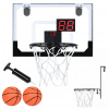 XMTECH Mini basketbalový obruč Vnútorný 45x30cm Detský basketbalový kôš s elektronickou tabuľou Závesná basketbalová doska do izby so sieťou Lopta Pump