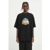 Bavlnené tričko VETEMENTS Southpark Oversized pánske, čierna farba, s potlačou, UA66TR610B