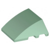 64225 Sand Green Wedge 4 x 3 Triple Curved No Studs (Pískově zelený klín 4 x 3 trojitý zakřivený bez hřebů)