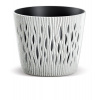PROSPERPLAST Kvetináč SANDY ROUND ECO WOOD biely 26,2 cm