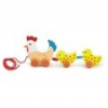Drevená ťahacia hračka na šnúrke Viga Sliepky Multicolor