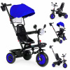EcoToys Detská trojkolka 3 v 1, otočné sedadlo, modrá ECOTOYS