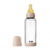 Bibs Antikoliková sklenená fľaša s kaučukovým cumlíkom 240 ml Blush