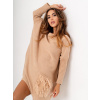 Oversize dámsky SW169-23 camel sveter , ZVOĽTE VEĽKOSŤ OBLEČENIA UNI vhodné pre ( S, M , L )