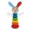 Drevený zajačik Stacking Rabbit Baby Eichhorn výška 18 cm stohovateľný s plyšovými uškami od 12 mes