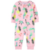 CARTER'S Overal bez nožičiek zips Sleep and Play Pink dievča NB/ veľ. 56