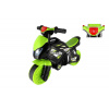 Teddies Odrážedlo motorka zeleno-černá plast na baterie se světlem se zvukem v sáčku 36x53x74cm