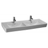 Laufen Pro - Dvojumývadlo, 1300 mm x 480 mm, 2 otvory na batérie, s LCC, biela H8149674001041