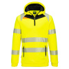 PORTWEST HI-VIS DX482 / Reflexná mikina s 1/4 zipsom a kapucňou - HV žltá/čierna S