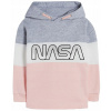 Mikina - Detská mikina eplusm Veľkosť 164 s dlhým rukávom biela, ružová, striebro (Mikina dievčat NASA s kapucňou pre mládež)