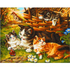 Norimpex Diamantové maľovanie Mačacia rodina 40x30cm