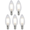 Paulmann 29096 LED En.trieda 2021 F (A - G) E14 sviečkový tvar 4.8 W neutrálna biela (Ø x v) 35 mm x 98 mm 5 ks; 29096