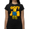 Oof - dámske tričko s potlačou pre fanúšikov hry Roblox - Tričkový | M | Čierna | Dámske - super slim