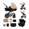 Kinderkraft | KINDERKRAFT - Kombinovaný kočík 3v1 MOOV 2 Sand beige + autosedačka MINK PRO | AG0887