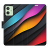 Flip pouzdro iSaprio na mobil Motorola Moto G54 5G - Color Waves s kapsičkami na karty (Knížkové flipové pouzdro iSaprio pro mobil Motorola Moto G54 5G - Color Waves - elegantní obal s kapsami, stoján
