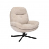 SIGNAL MEBLE Relaxačné kreslo HARPER, čierny mat/béžová tap. 241