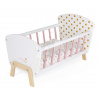 Drevená postieľka pre bábiku Candy Chic Doll's Bed Janod s vankúšikom a perinkou pre 42 cm bábiku