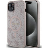 Guess Guess GUHMP15SG4GFRP pevný kryt pro iPhone 15 / 14 / 13 6.1 růžový/růžový 4G Collection kožený kovový logo MagSafe