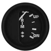 FARIA Trim ukazovateľ UP-DN, 52 mm, čierny pre Mercury / Mariner, Yamaha (od roku 2001), Mercruiser a Volvo Penta DP