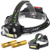 Hlavová baterka bailong 5x led + cob cree xm-l t6