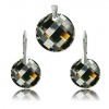 Krásny set Swarovski elements Twist čierny 18mm SILVERNIGHT