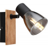 Globo Lighting Claude nástenná lampa 1x40 W čierna-dymová-drevená 54307-1W