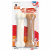Nylabone Dura Chew Extreme Bone Twin Pack - dve silné maškrty pre psov, s príchuťou kuracieho mäsa a slaniny - M