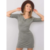 Khaki šaty s vreckami TW-SK-G-073-I.12-khaki L