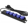 Orno Prodlužovací kabel do dílny s ochranou proti stříkající vodě, IP44, 5 zásuvek 2P+Z, schuko, gumový kabel, H05RR-F 3x1,5 mm2, délka 3 m