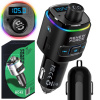 Auto FM vysielač LCD bluetooth 5.0 a nabíjačka 12-24V USB + TipC RGB
