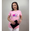 Unidress Zdravotnícke tričko Unidress- srdiečko a fonendoskop - Ružová, XS, Veľká potlač