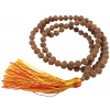 108 Mala Rudraksha meditační šperk, vázaný přírodní náhrdelník, ruční výroba, korálek 8 mm, střapec 8 cm