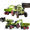FALK Šlapací traktor Claas Axos 330 s bagrem a přívěsem 3-7 let